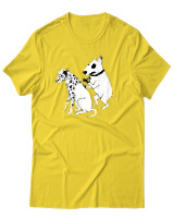 T-Shirt Unisex - Inked Dalmatian - Color Thumbnail Χρυσό Κίτρινο