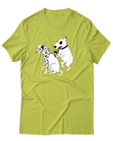 T-Shirt Unisex - Inked Dalmatian - Color Thumbnail Λαχανί