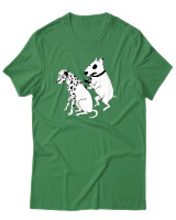 T-Shirt Unisex - Inked Dalmatian - Color Thumbnail Πράσινο