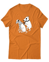 T-Shirt Unisex - Inked Dalmatian - Color Thumbnail Πορτοκαλί