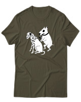 T-Shirt Unisex - Inked Dalmatian - Color Thumbnail Χακί