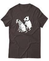 T-Shirt Unisex - Inked Dalmatian - Color Thumbnail Καφέ