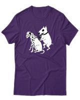 T-Shirt Unisex - Inked Dalmatian - Color Thumbnail Σκούρο Μωβ