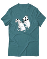 T-Shirt Unisex - Inked Dalmatian - Color Thumbnail Μπλε Πράσινο