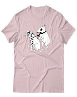T-Shirt Unisex - Inked Dalmatian - Color Thumbnail Απαλό Ροζ