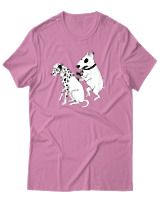 T-Shirt Unisex - Inked Dalmatian - Color Thumbnail Ροζ