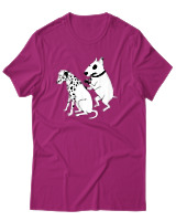 T-Shirt Unisex - Inked Dalmatian - Color Thumbnail Φουξια