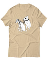 T-Shirt Unisex - Inked Dalmatian - Color Thumbnail Μπεζ