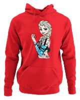 Φούτερ με κουκούλα - Inked Elsa - Color Thumbnail Κόκκινο