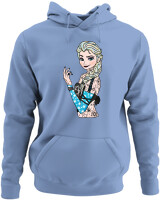 Φούτερ με κουκούλα - Inked Elsa - Color Thumbnail Blue Carolina