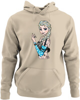 Φούτερ με κουκούλα - Inked Elsa - Color Thumbnail Μπέζ