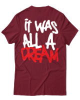 T-Shirt Αντρικό - It Was All A Dream - Color Thumbnail Σκούρο Κόκκινο