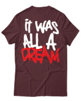 T-Shirt Αντρικό - It Was All A Dream - Color Thumbnail Μπορντό