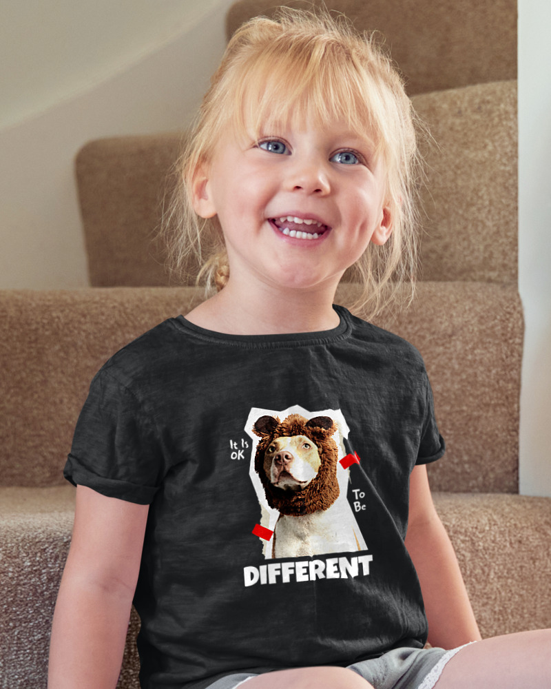 Κοριτσίστικο Κοντομανικο Παιδικό - Its Ok To Be Different - Image 2