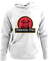 Φούτερ με κουκούλα - Jurassic Pug - Color Thumbnail ΄Ασπρο