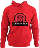 Φούτερ με κουκούλα - Jurassic Pug - Color Thumbnail Κόκκινο