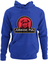 Φούτερ με κουκούλα - Jurassic Pug - Color Thumbnail Μπλε Ρουά