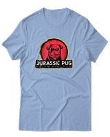T-Shirt Αντρικό - Jurassic Pug - Color Thumbnail Γαλάζιο