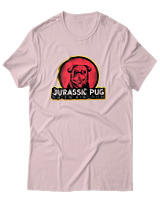 T-Shirt Αντρικό - Jurassic Pug - Color Thumbnail Απαλό Ροζ