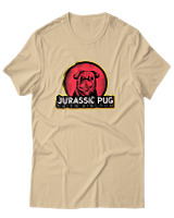 T-Shirt Αντρικό - Jurassic Pug - Color Thumbnail Μπεζ