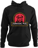 Φούτερ με κουκούλα - Jurassic Pug - Color Thumbnail Μαύρο