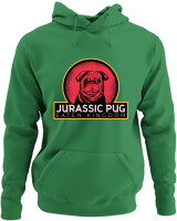 Φούτερ με κουκούλα - Jurassic Pug - Color Thumbnail Kelly Green