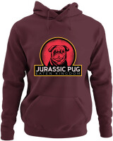 Φούτερ με κουκούλα - Jurassic Pug - Color Thumbnail Marron