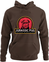Φούτερ με κουκούλα - Jurassic Pug - Color Thumbnail Καφέ