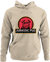 Φούτερ με κουκούλα - Jurassic Pug - Color Thumbnail Μπέζ