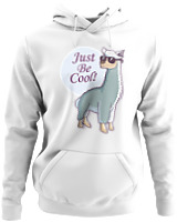 Φούτερ με κουκούλα - Just Be Cool - Color Thumbnail ΄Ασπρο