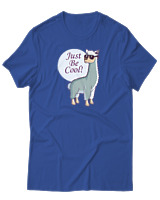 T-Shirt Αντρικό - Just Be Cool - Color Thumbnail Μπλε Ρουά