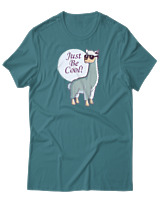 T-Shirt Αντρικό - Just Be Cool - Color Thumbnail Μπλε Πράσινο