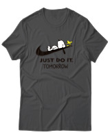 T-Shirt Unisex - Just Do It Tomorrow - Color Thumbnail Ανθρακί
