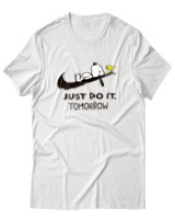T-Shirt Unisex - Just Do It Tomorrow - Color Thumbnail Άσπρο