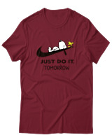 T-Shirt Unisex - Just Do It Tomorrow - Color Thumbnail Σκούρο Κόκκινο