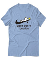 T-Shirt Unisex - Just Do It Tomorrow - Color Thumbnail Γαλάζιο