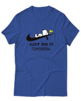 T-Shirt Unisex - Just Do It Tomorrow - Color Thumbnail Μπλε Ρουά