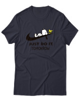 T-Shirt Unisex - Just Do It Tomorrow - Color Thumbnail Σκούρο Μπλε