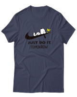 T-Shirt Unisex - Just Do It Tomorrow - Color Thumbnail Μπλε Γκρι