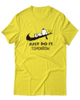 T-Shirt Unisex - Just Do It Tomorrow - Color Thumbnail Κίτρινο