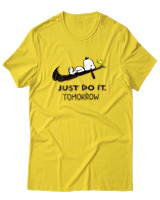 T-Shirt Unisex - Just Do It Tomorrow - Color Thumbnail Χρυσό Κίτρινο