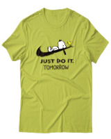 T-Shirt Unisex - Just Do It Tomorrow - Color Thumbnail Λαχανί