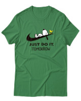 T-Shirt Unisex - Just Do It Tomorrow - Color Thumbnail Πράσινο