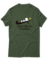 T-Shirt Unisex - Just Do It Tomorrow - Color Thumbnail Κυπαρισσί