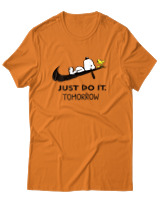 T-Shirt Unisex - Just Do It Tomorrow - Color Thumbnail Πορτοκαλί