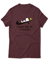 T-Shirt Unisex - Just Do It Tomorrow - Color Thumbnail Μπορντό