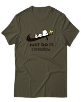 T-Shirt Unisex - Just Do It Tomorrow - Color Thumbnail Χακί