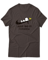 T-Shirt Unisex - Just Do It Tomorrow - Color Thumbnail Καφέ