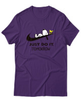 T-Shirt Unisex - Just Do It Tomorrow - Color Thumbnail Σκούρο Μωβ