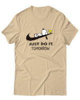 T-Shirt Unisex - Just Do It Tomorrow - Color Thumbnail Μπεζ